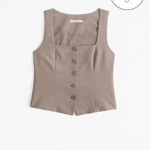 Abercrombie and Fitch Mara Tailored Vest Squareneck Set Top